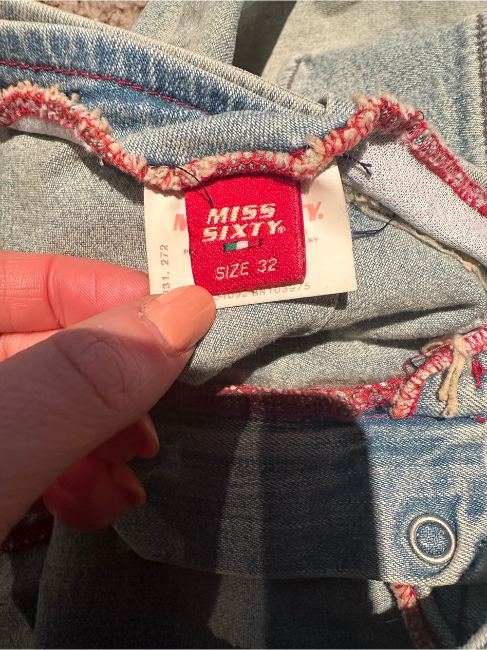 Miss Sixty Light Blue Flared Jeans with Belt Accent Y2K - Picture 5 of 7